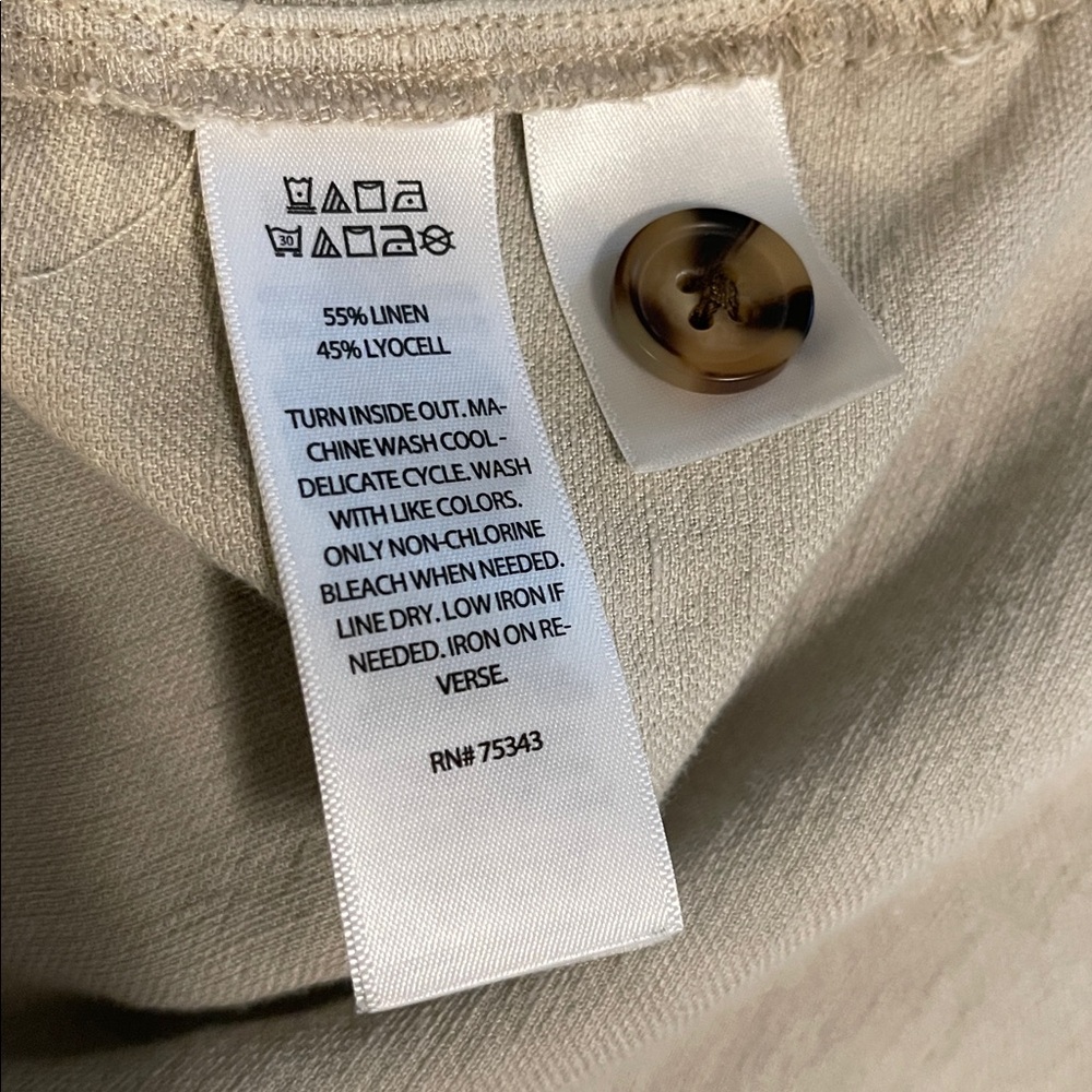 Lagenlook linen blend long-sleeved oversized pullover large Nicole Miller - Picture 6 of 6